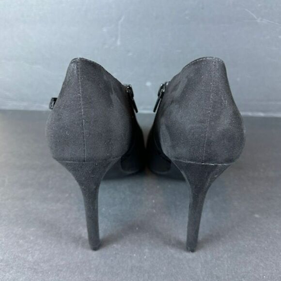 Women's Kelly & Katie "Chayse" Black Faux Suede Side Zipper High Heels Size 10 - Picture 4 of 7